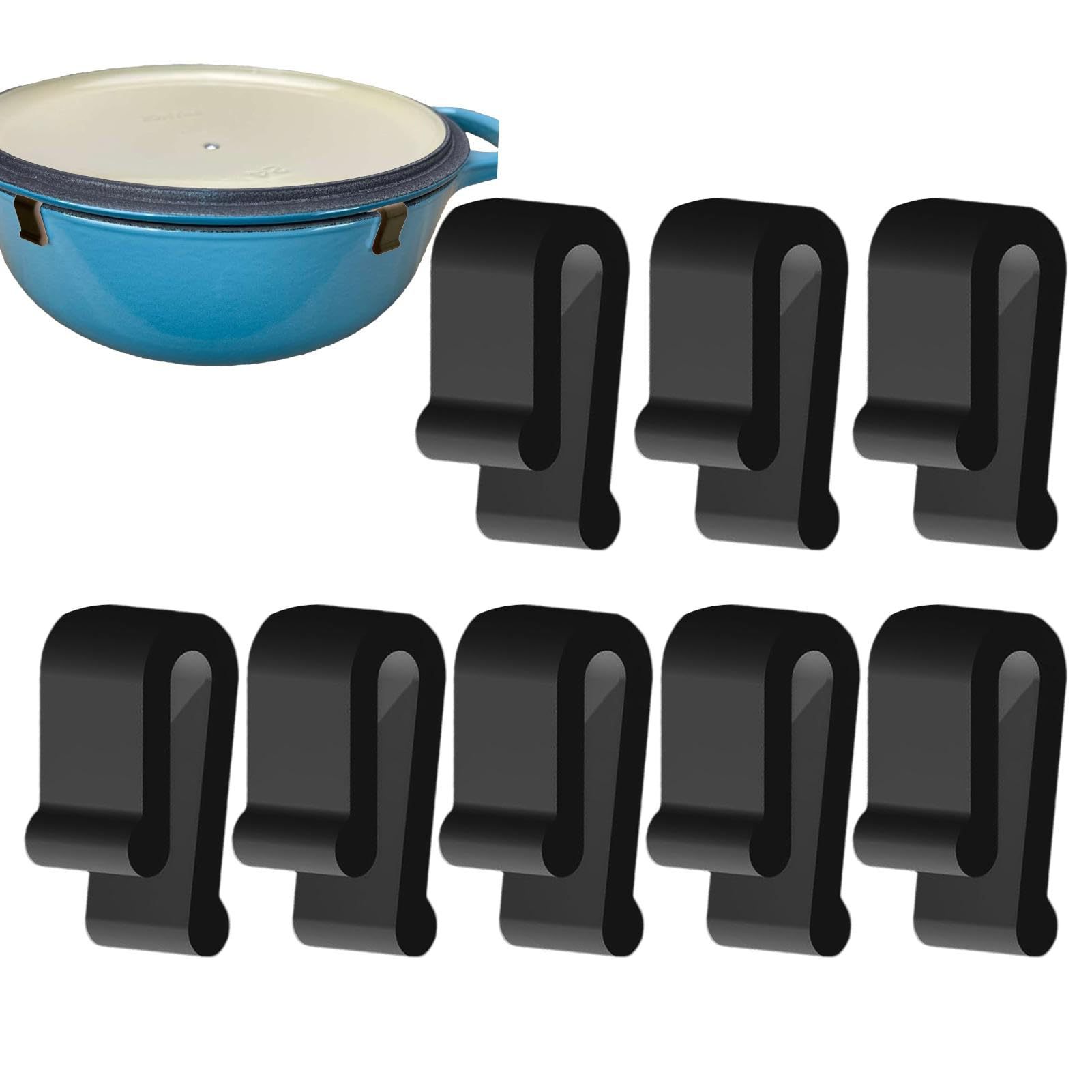 Dosa Pan Iron - シリコン製ダッチオーブンプロテクタークリップ 食品グレード調理器具蓋ホルダー スタッキングガード キッチン収納クリップ 鋳鉄鍋用