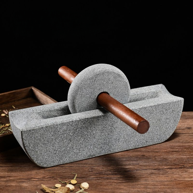 Mortar Pestle Granite - ホーム中国式ミルグラインダーセットクラッシャーローラーティートレイ調味料ミル伝統的な中国医学粉砕機の装飾