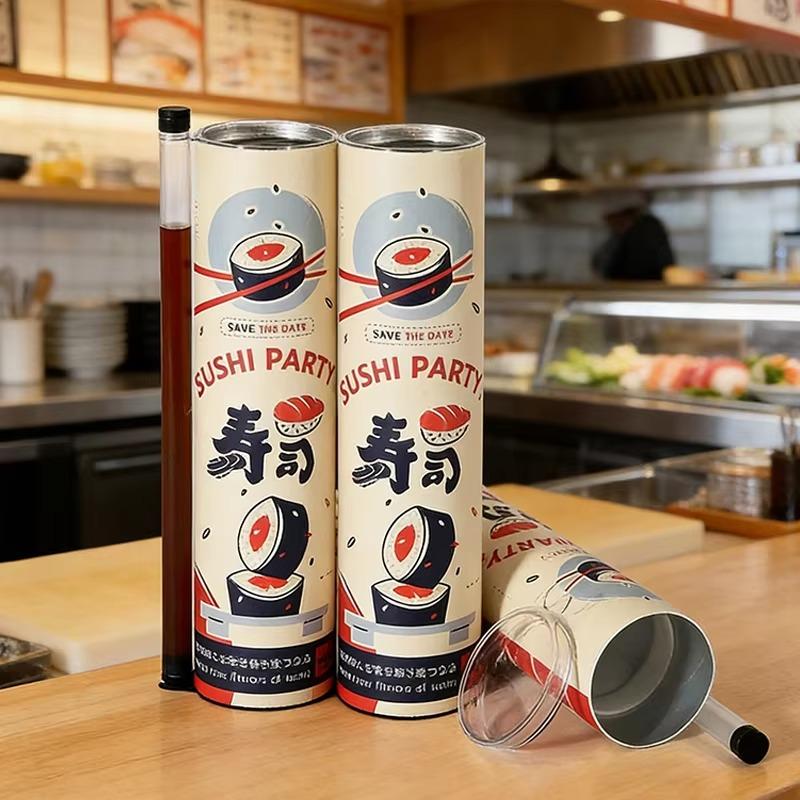 Home Cooking Japanese Food - ノンスティック丸型寿司押し型 1/4/10個入り 日本風 ソースストローコーン付き 家庭料理用