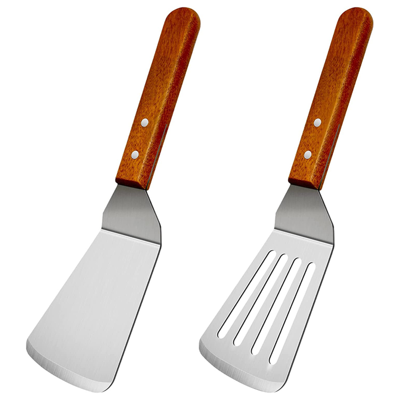 Dosa Pan Iron - 木製ハンドル付きスロットスパチュラ、鋳鉄フライパン、フィッシュエッググリル、調理器具用の金属製スパチュラ