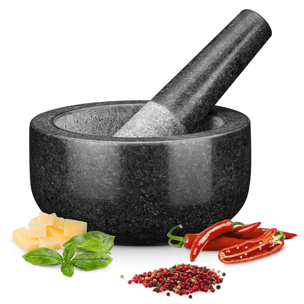 Mortar Pestle Granite - 天然石ガーリックプレス、石臼、薬用粉砕瓶、家庭用ガーリックグラインダー、ガーリックピーラー、ガーリックプレッサー