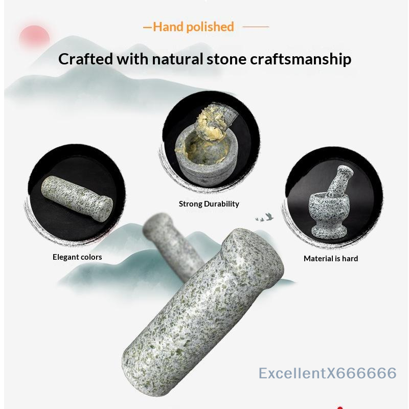 Mortar Pestle Granite - 天然花崗岩製乳鉢と乳棒セット、頑丈で磨き上げられたもの、家庭用キッチン、バー、スパイス、ハーブ、カクテルの粉砕に最適