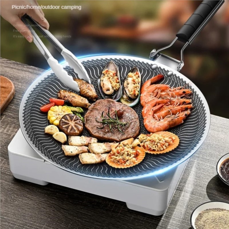 Dosa Pan Iron - 316ステンレス鋼バーベキュープレート、韓国鉄プレート、屋外調理鍋、誘導調理器、鍋、家庭用