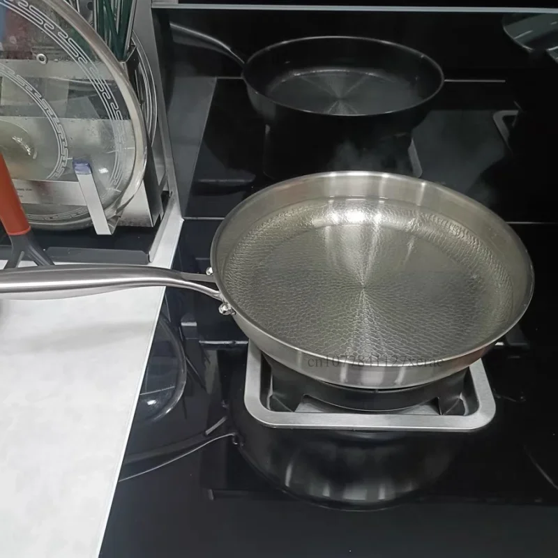 Home Cooking Steak - 純チタンフライパン ノンスティックグリルパン IH調理器 ガスコンロ オムレツ ステーキ調理