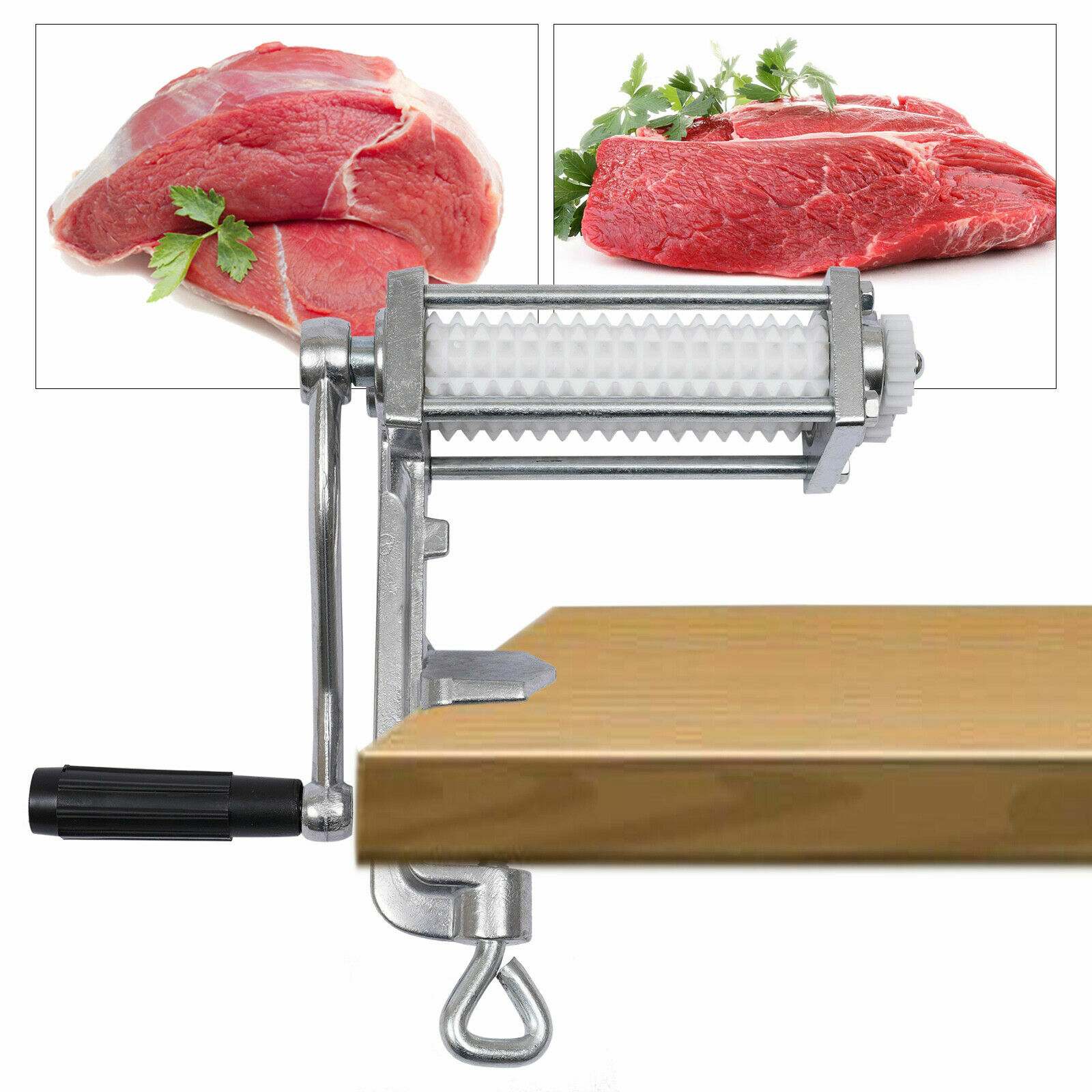 Home Cooking Steak - 7.6インチ×2インチ×9.4インチの頑丈な肉たたきキューバーツール、完璧な柔らかさのステーキを作るためのダイカストアルミニウム製、家庭料理人やプロのシェフ向け