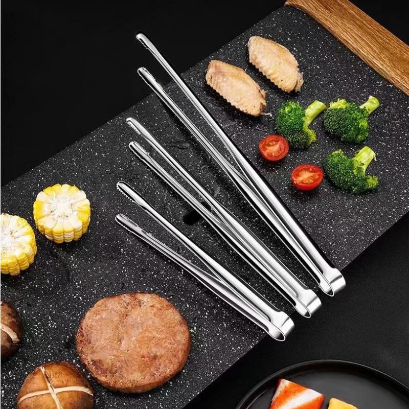 Home Cooking Steak - ステンレス製調理用トング 韓国バーベキューフードグリッパー ステーキ パスタ サービングクリップ キッチンツール