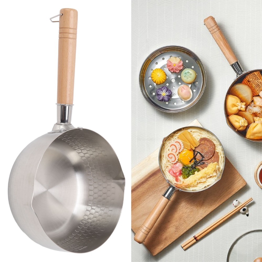 スノーパン 304ステンレス鋼雪平鍋 日本製木製ハンドル付き - Home Cooking Japanese Food のレビューと価格