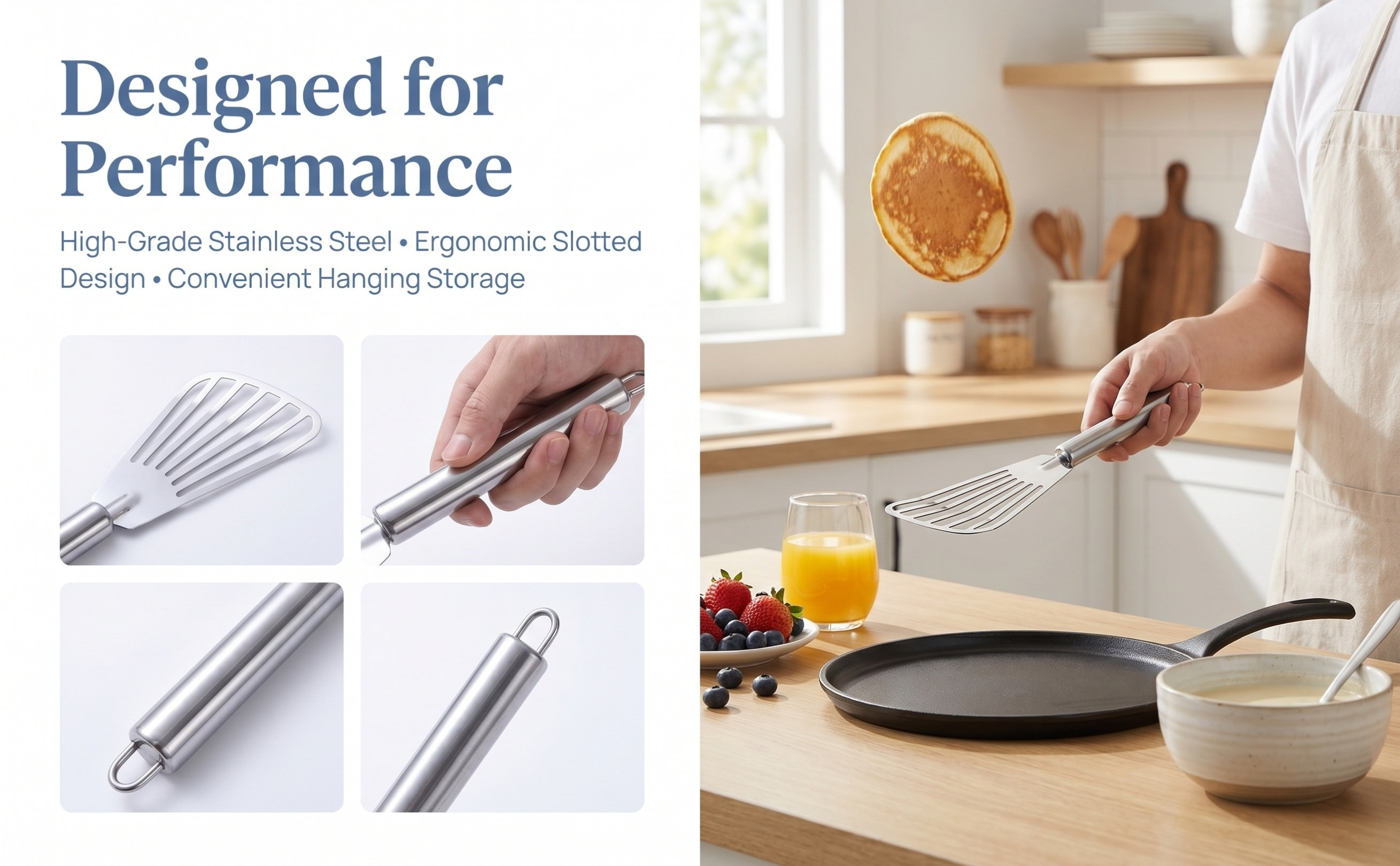 プロ仕様のステンレス製ステーキ用ヘラ3本セット。家庭用、レス - Home Cooking Steak のレビューと価格