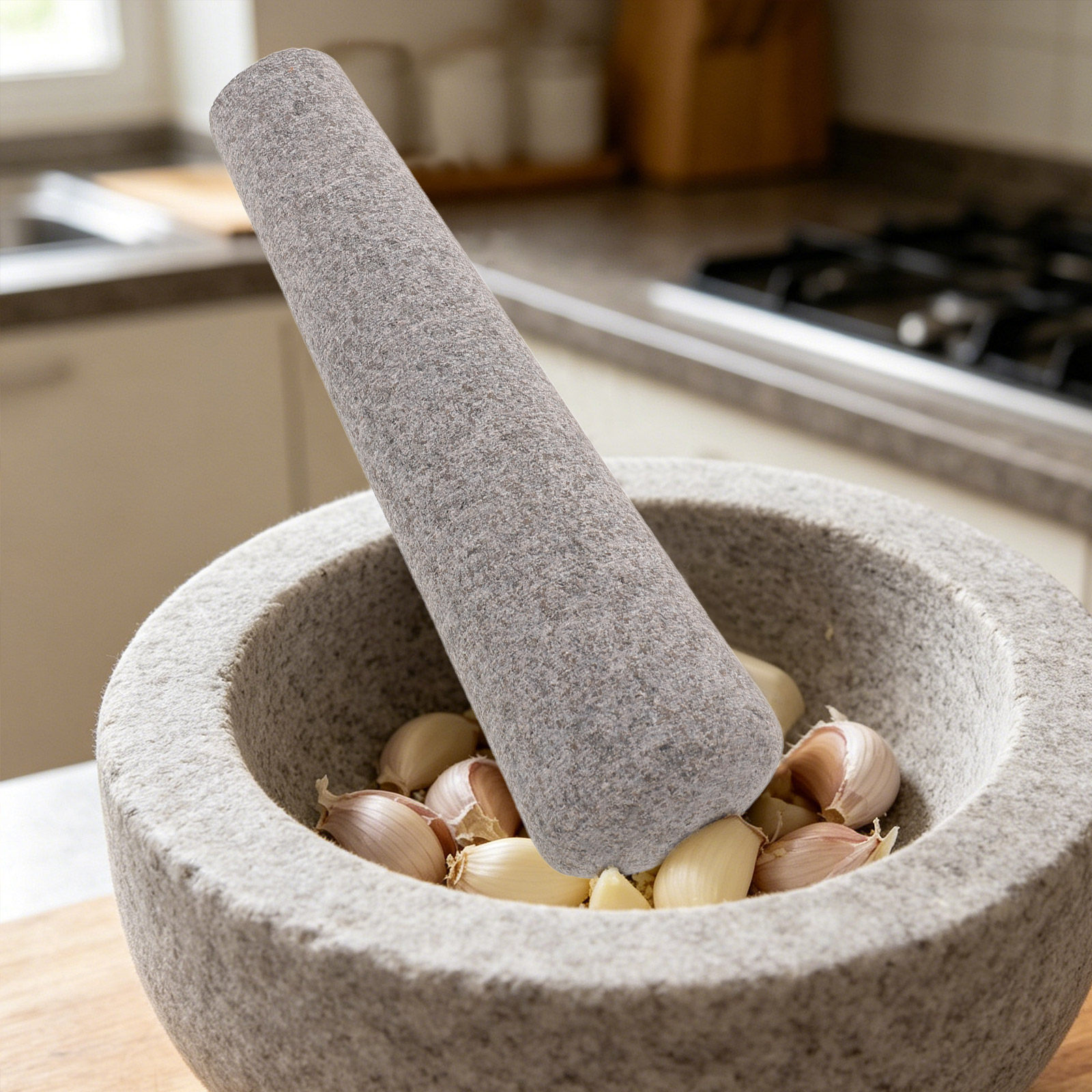 キッチン用研磨石乳棒、ニンニク調理器具、花崗岩製代替ナッツク - Mortar Pestle Granite のレビューと価格