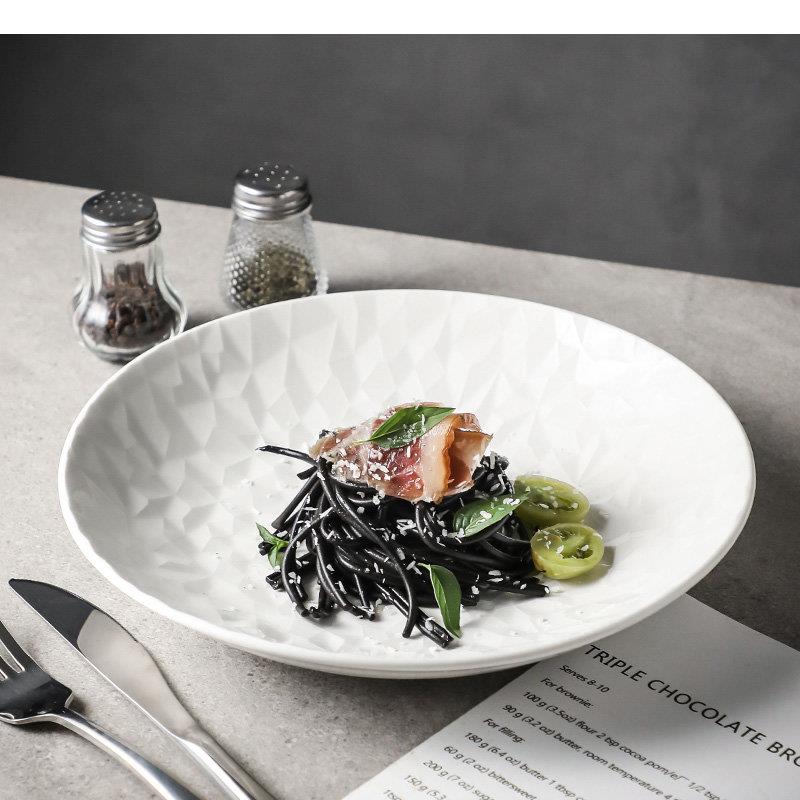 シンプルな丸型パスタステーキ寿司プレートセラミック調理皿家庭 - Home Cooking Steak のレビューと価格