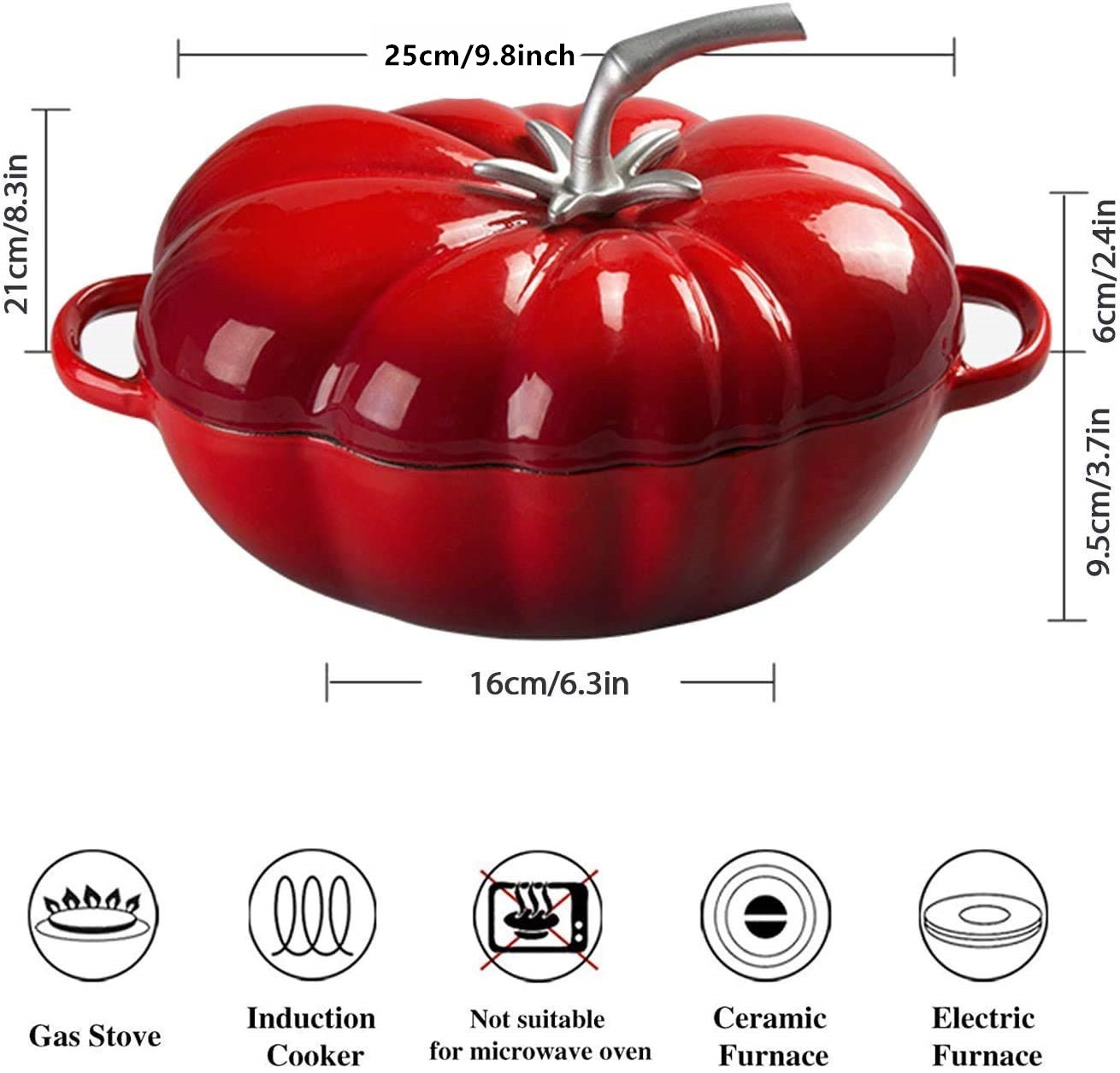 25cm トマトエナメル鋳鉄ダッチオーブン 2.9L キャセ - Dosa Pan Iron のレビューと価格