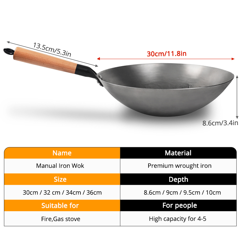 中国の鉄wok手作りの鍋コーティングされた調理器具耐久性のあ - Dosa Pan Iron のレビューと価格