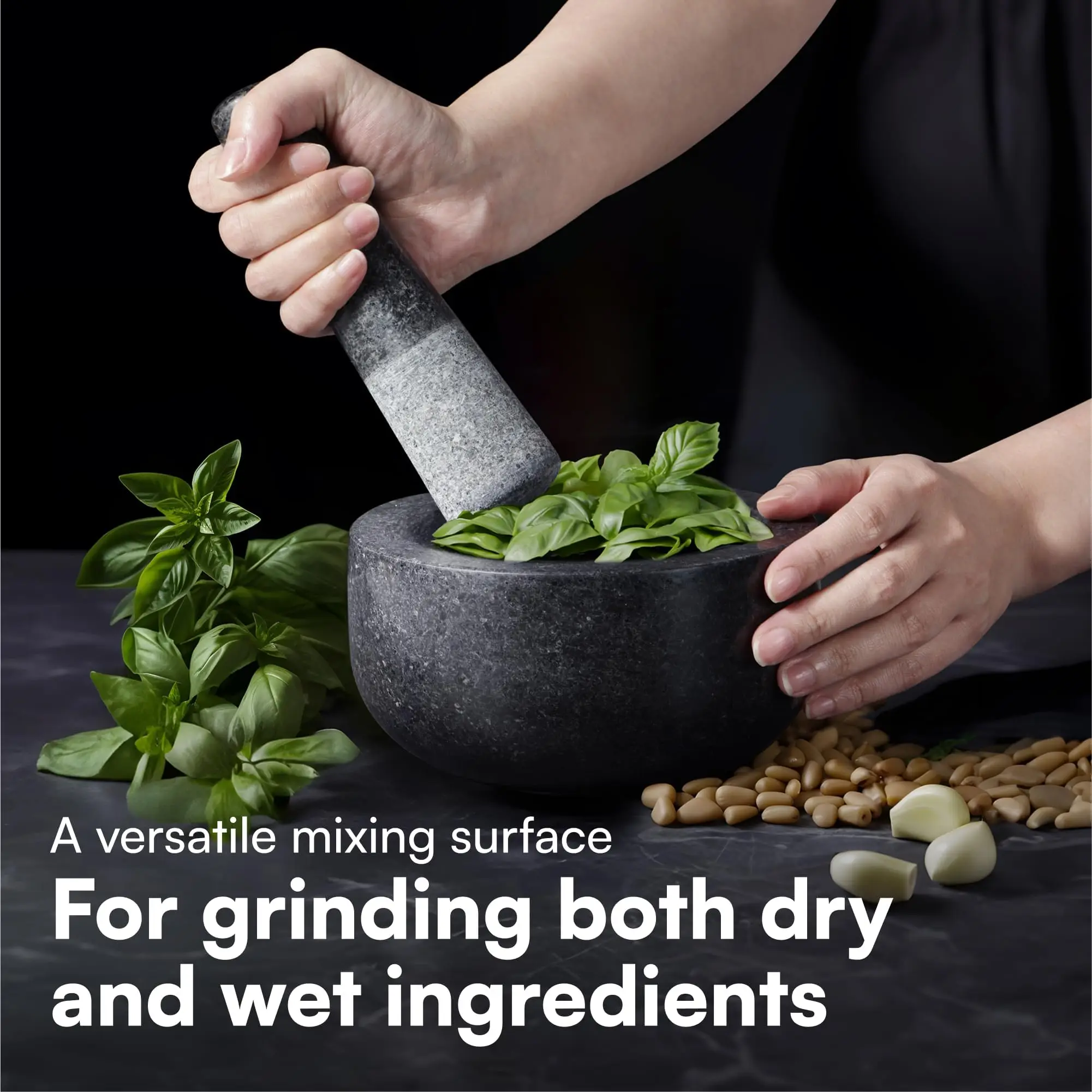 乳棒と乳臼セット プレミアムソリッド花崗岩製 破砕器 滑り止 - Mortar Pestle Granite のレビューと価格