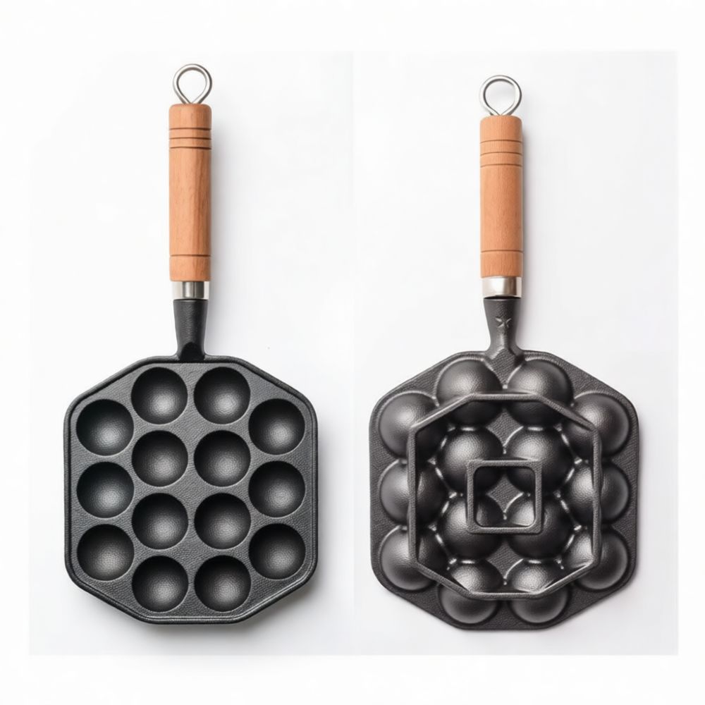 焦げ付き防止加工の鋳鉄製たこ焼き器。日本の軽食やたこ焼きを作 - Home Cooking Japanese Food のレビューと価格