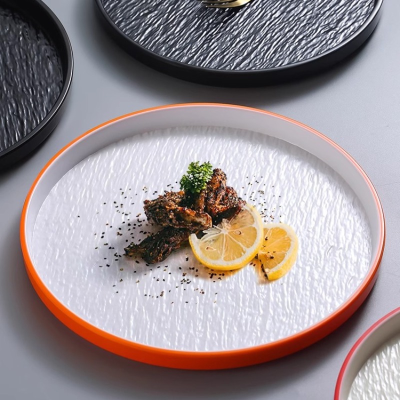 モダンなラウンドストーンメラミンステーキパスタプレート日本の - Home Cooking Steak のレビューと価格